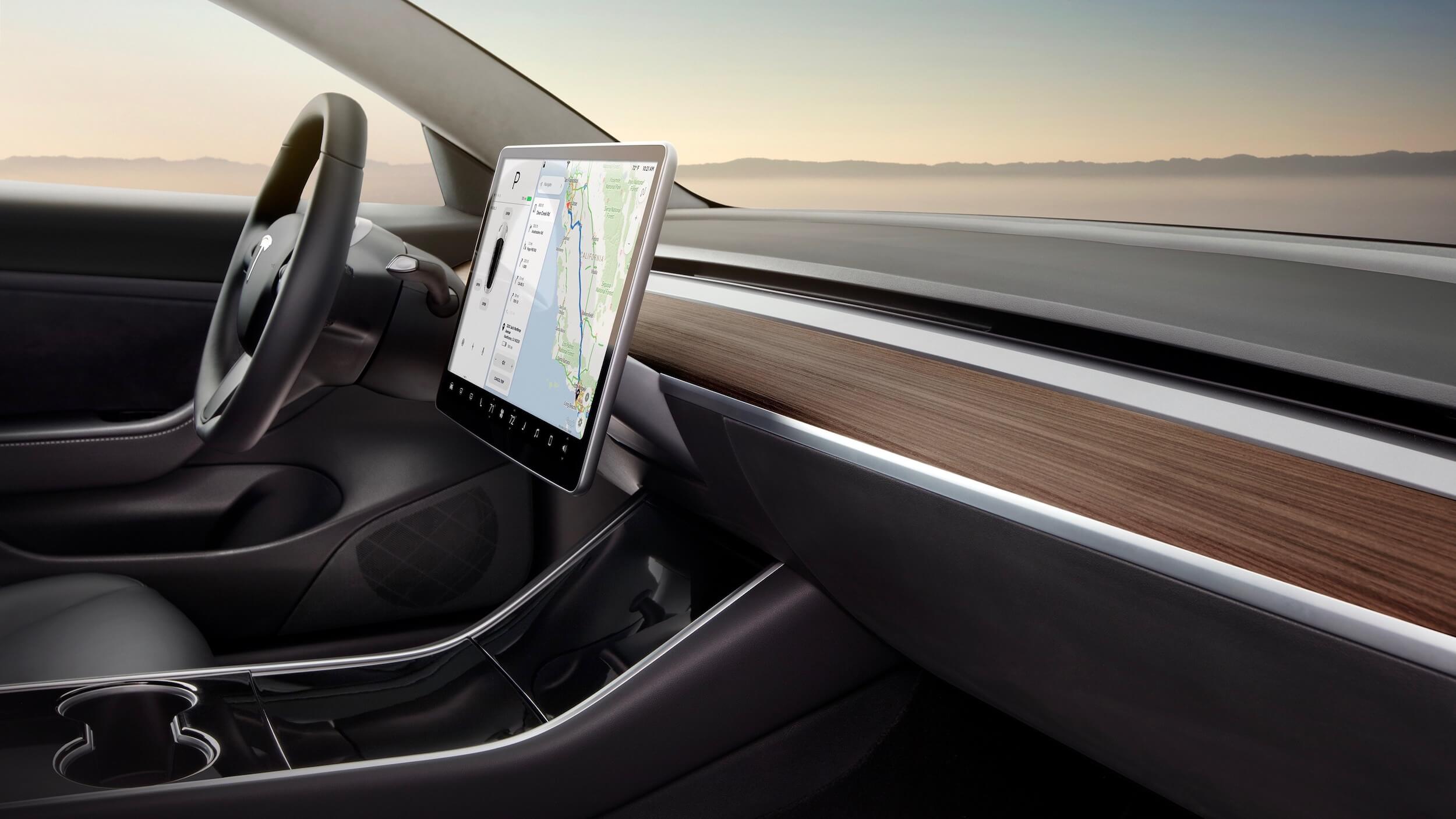 Model 3 dashboard en scherm