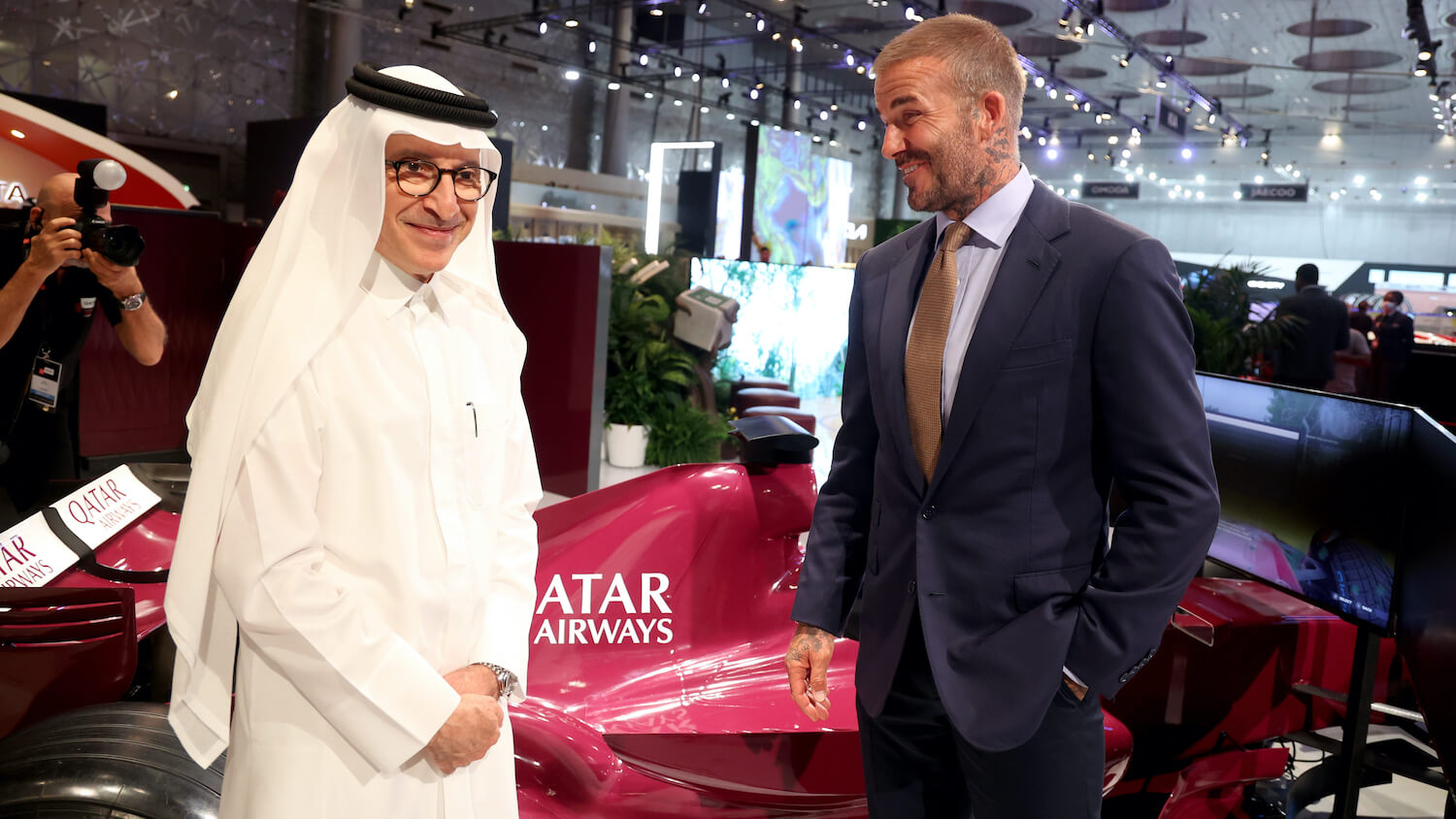 David Beckham op Geneva Motorshow in Qatar