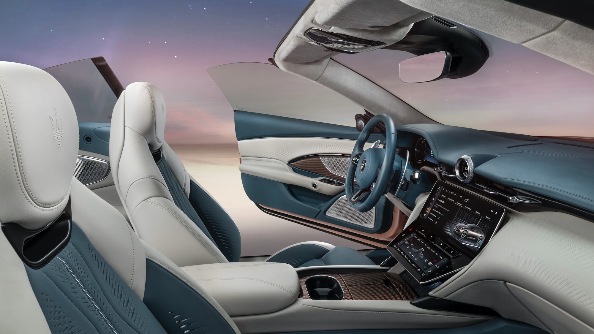 Elektrische Maserati cabriu GranCabrio Folgore interieur