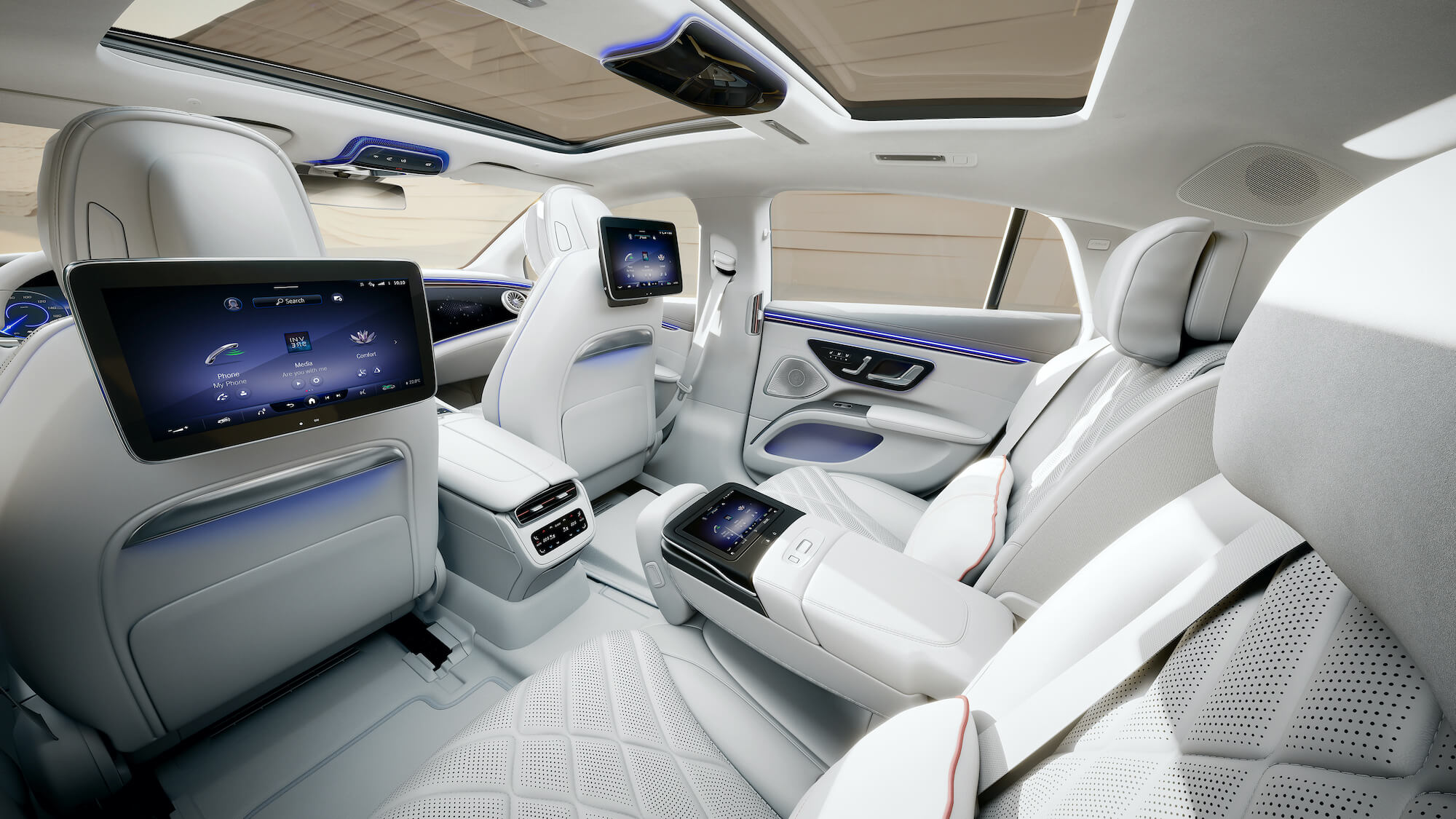 Mercedes EQS 2024 wit interieur