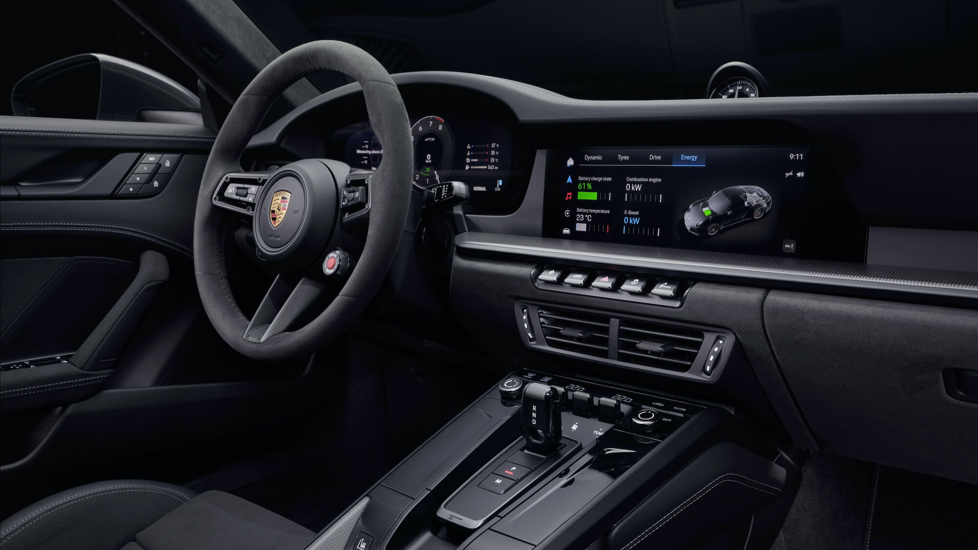 hybride Porsche 911 GTS interieur 2024