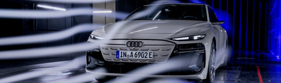 elektrische Audi A6 aerodynamica windtunnel