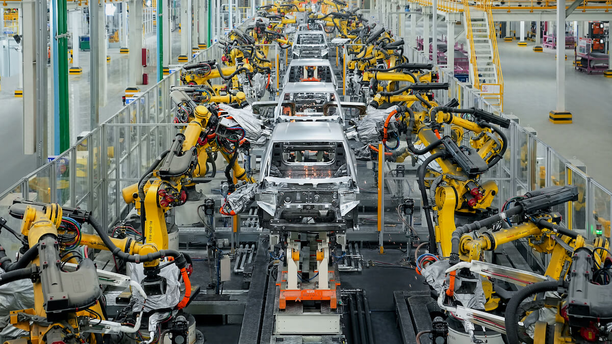 BYD fabriek met robots